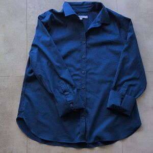 Women's Chico's Classic Button Up Blouse In Royal Blue